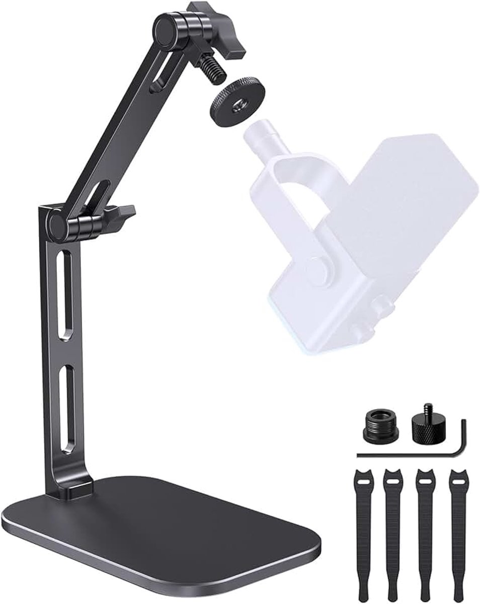 Studio-arm voor microfoons, studiomofoons, verstelbare arm met zware sokkel (maximale belasting 1 KB), geschikt voor Blue Yeti, HyperX QuadCast, Fifine, webcam en camera en meer