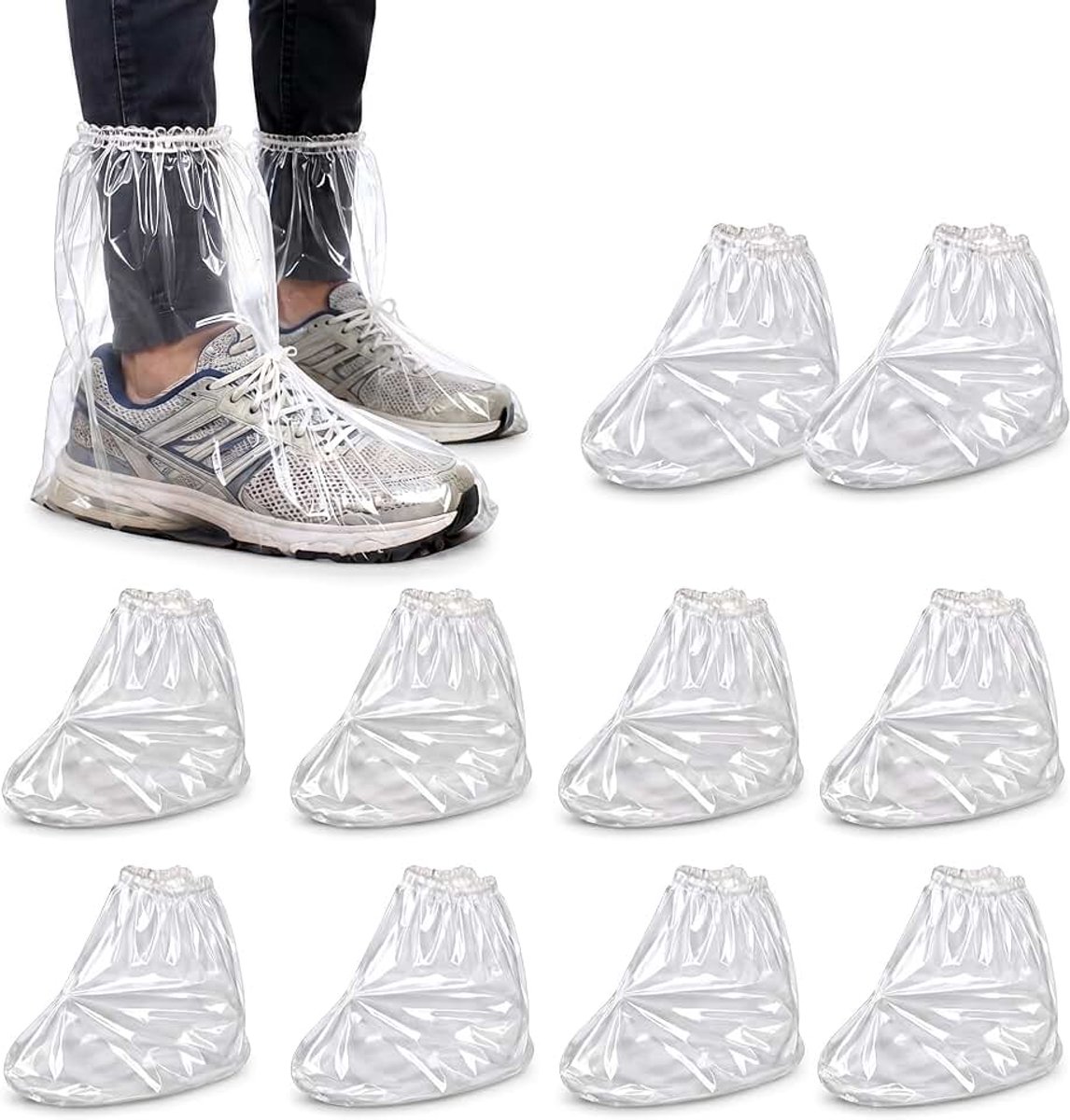 Overschoenen voor eenmalig gebruik, transparant, antislip en scheurvast, ideaal voor regen, sneeuw en outdoor-activiteiten, uniseks