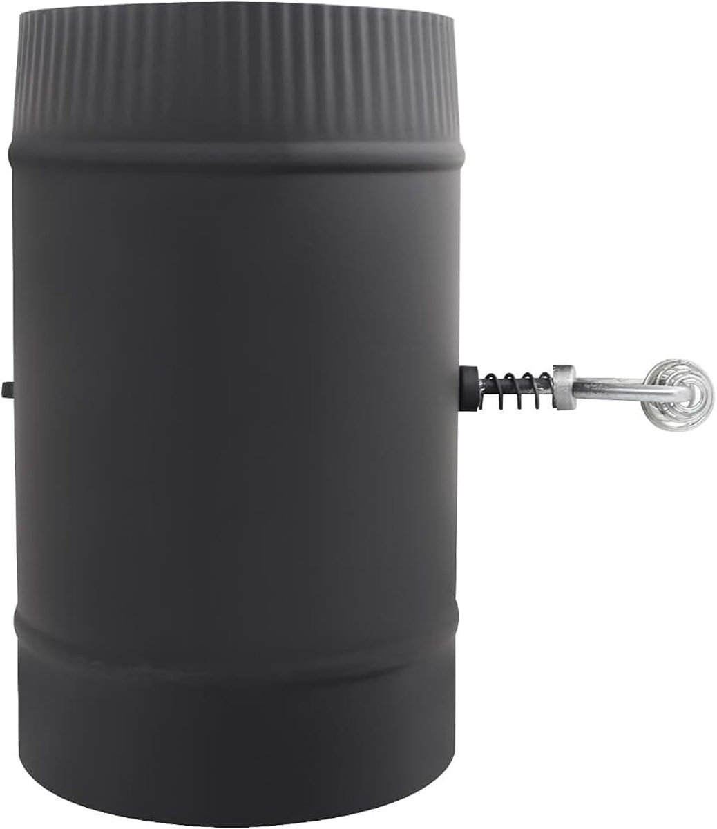 Kachelpijp met demper voor houtkachel pelletkachel standkachel schoorsteenklep rookkanaal afsluiter smoorklep kachelpijp klep voor schoorsteenpijpen verlengen ketel afsluiten (153mm)