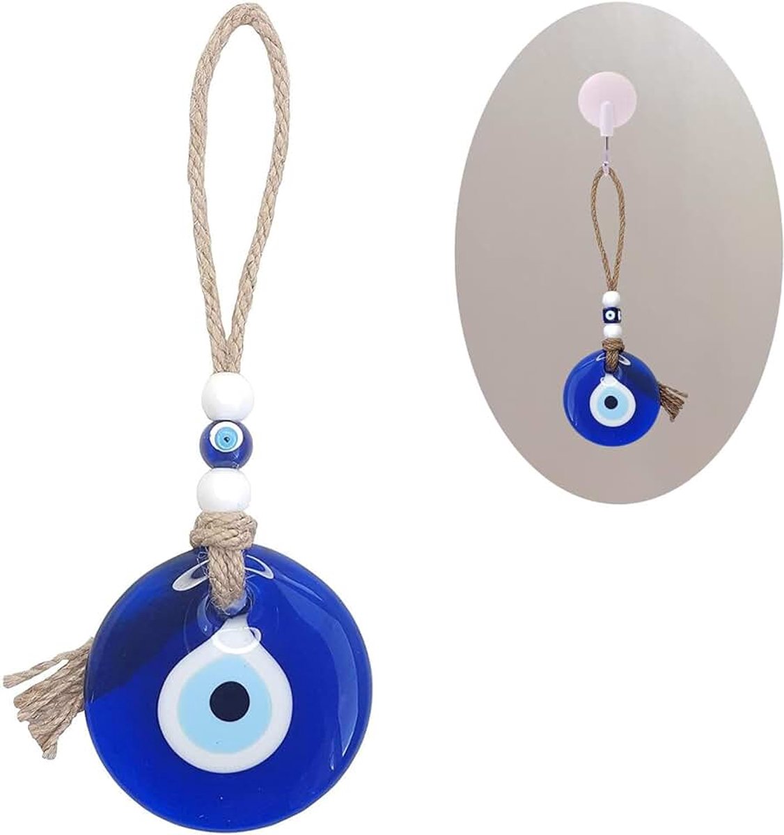 1 stuk blauwe boze oog hanger Turks blauw oog glas charme, ornament amulet decoratie huisdecoratie bescherming zegen geschenk glazen kralen hangers, geschikt voor decoratie en cadeau geven.