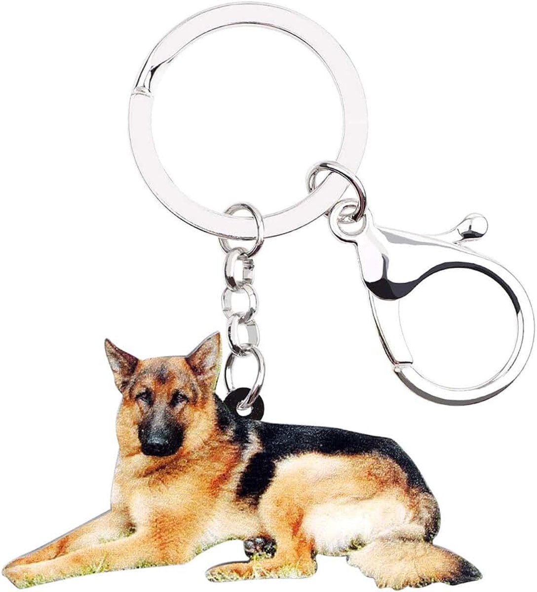 Acryl Bruin Duitse Herder Hond Sleutelhanger Leuke Pet Sleutelhanger Purse Tas Nieuwigheid Geschenken Voor Vrouwen Tiener Meisje