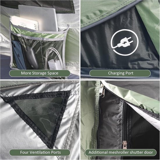 Pop-up Tent - Kampeertent Automatisch - Outdoor Avonturen - Waterdicht UV-bescherming - 4 Personen - Groen van POP — afbeelding 5