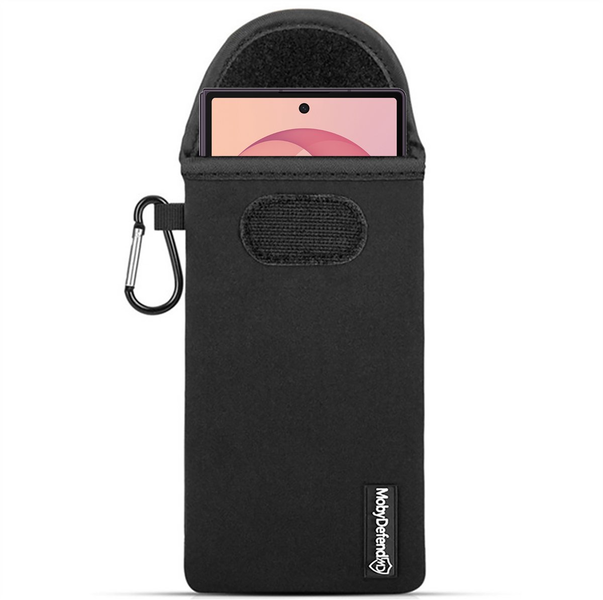 MobyDefend Hoesje - Geschikt voor Samsung Galaxy Z Fold 8 Ultra - Neopreen Pouch Met Karabijnhaak - Insteek - Riemlus - Zwart