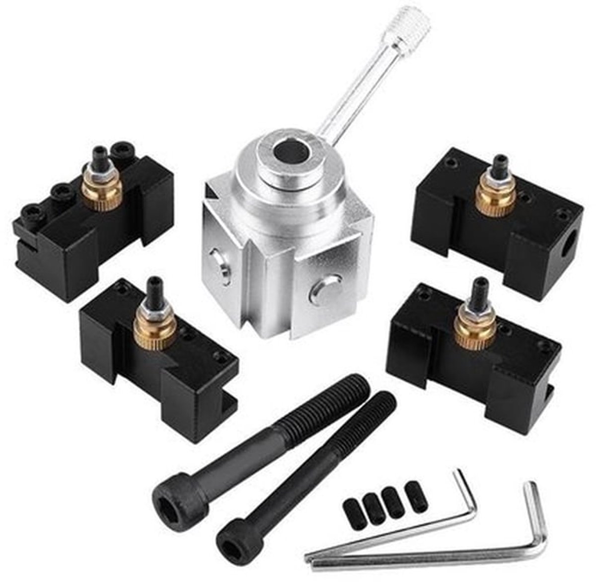 Snelwissel Gereedschap Houder - Verwisselbaar - Multifunctioneel - Zwart - Voor Mini Draaibanken - Gereedschap en Houder - Geschikt voor Metaalbewerking