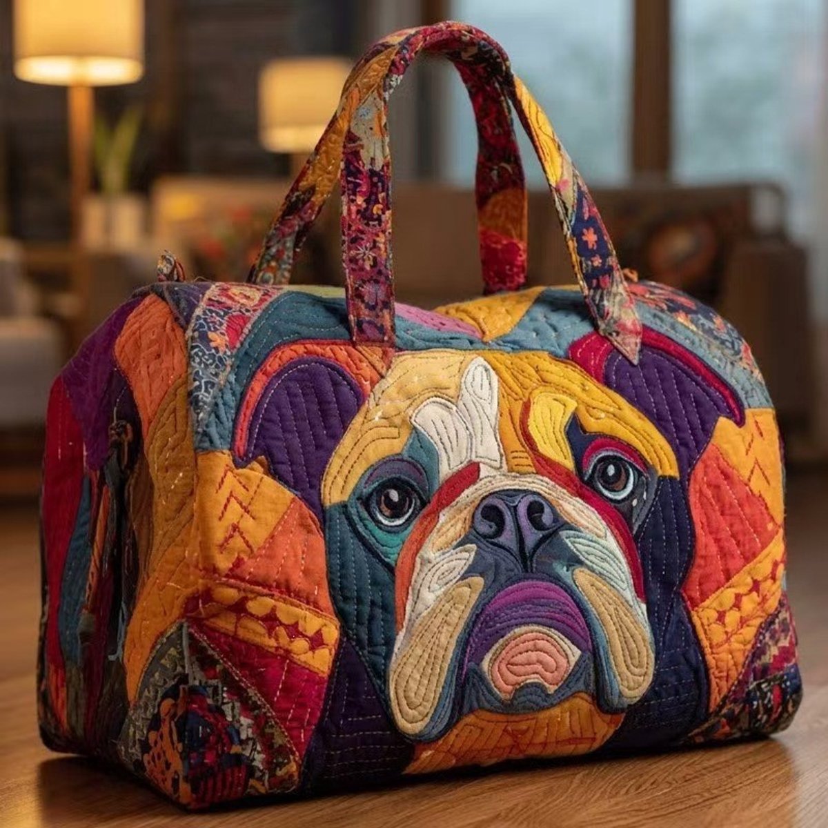 Textielen tas, retro bloemenprint in 3D-stijl, boho-stijl voor reizen en sport, meerkleurig, groot (18 x 9 x 9 inch)，105 modellen