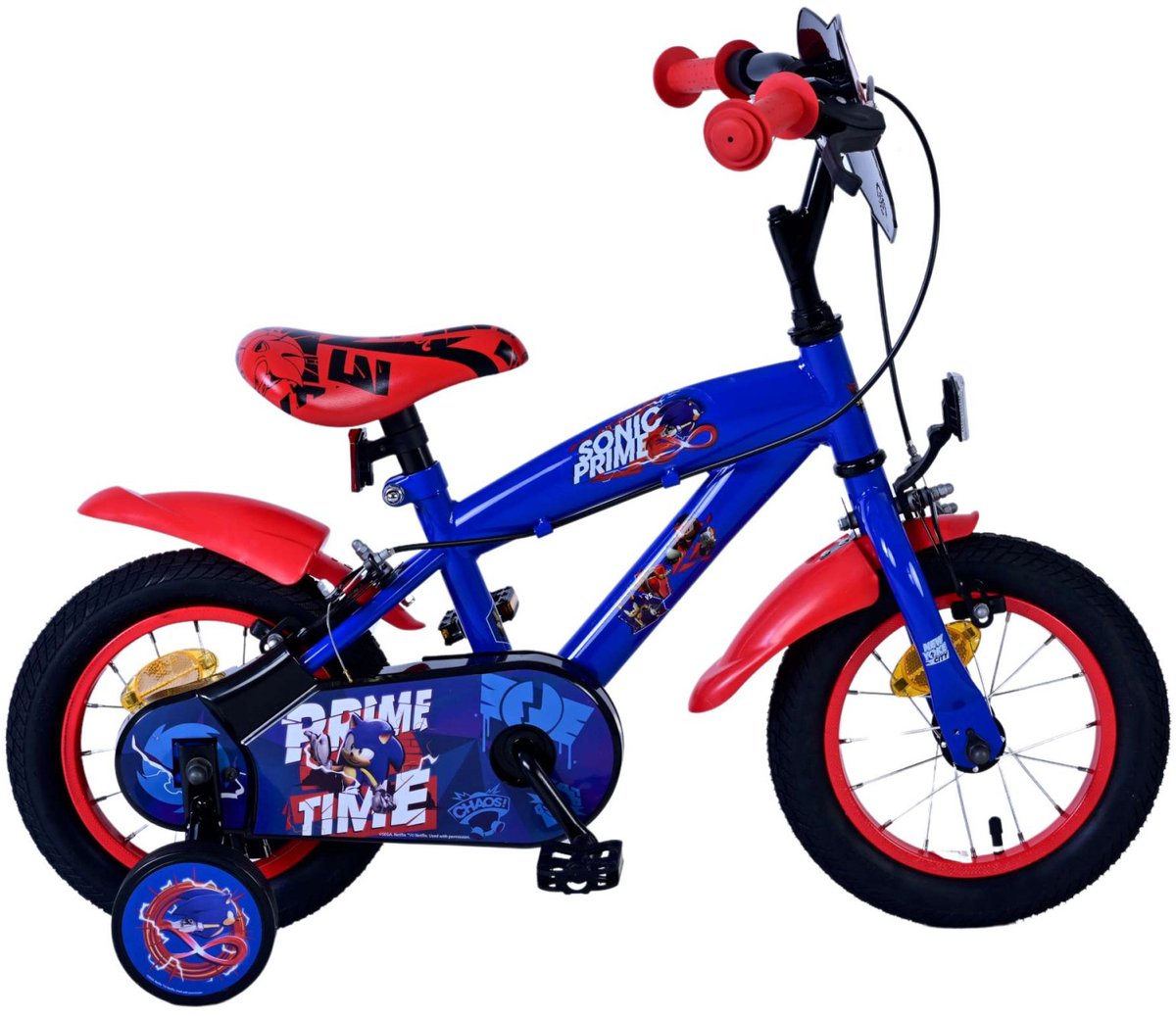 Turbo Crew Kinderfiets - Jongens - 12 inch - Blauw Rood - Twee handremmen