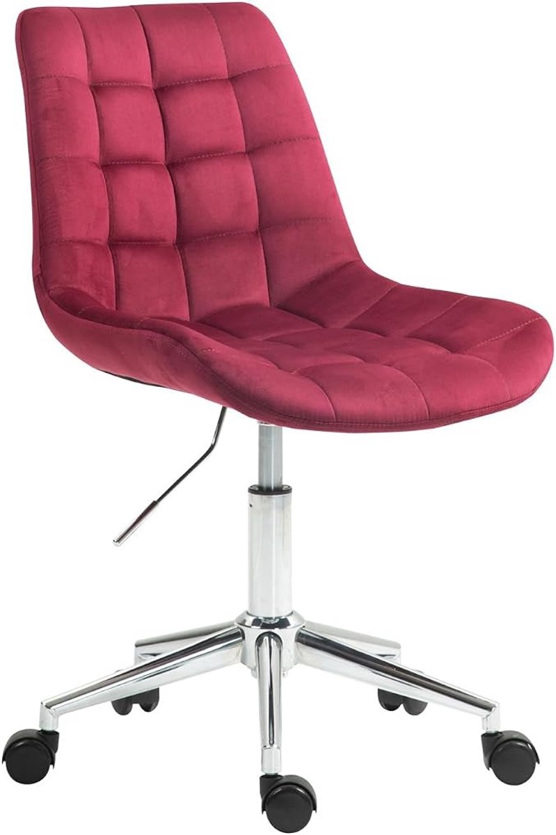 Kinder Bureaustoel - Verstelbare Velvet Draaistoel voor Kinderen - Ergonomische Kinderstoel met Wielen - 360° Draaibaar en Hoogte Verstelbaar - Comfortabele Studiestoel voor Kinderkamer, Bureau en Thuiswerkplek