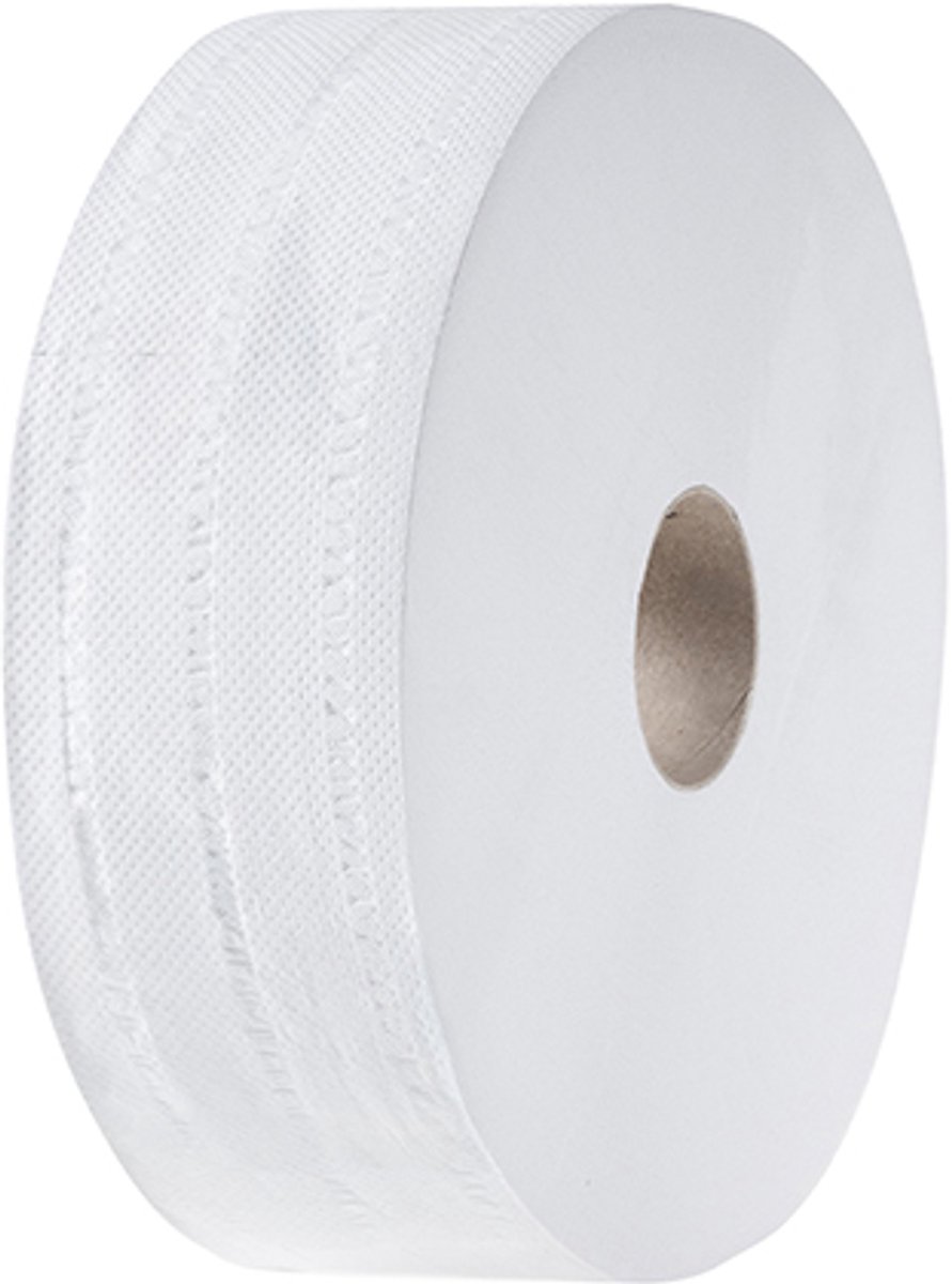 1x 6 Rollen Toiletpapier Ø 27 cm · 380 m x 9 cm Jumborol 2-laags papier 100% gerecycled