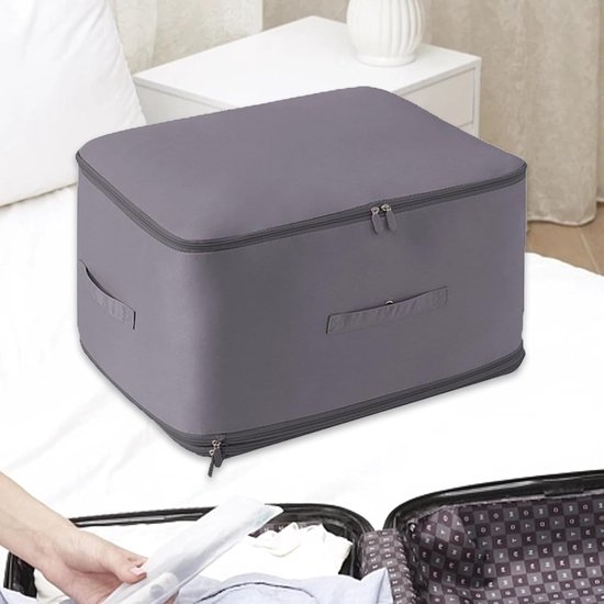 Compressie Organizer - Reiskleding Tassen - Opbergen Kast - Waterdicht Ontwerp - 27x22x3 cm - Grijs — afbeelding 3