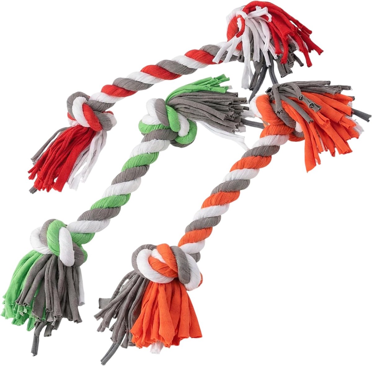 3-delige set hondenspeelgoed hondentouw speelgoed hondenhalter robuust voor kleine tot middelgrote honden, ca. 29 x 6 x 6 cm.