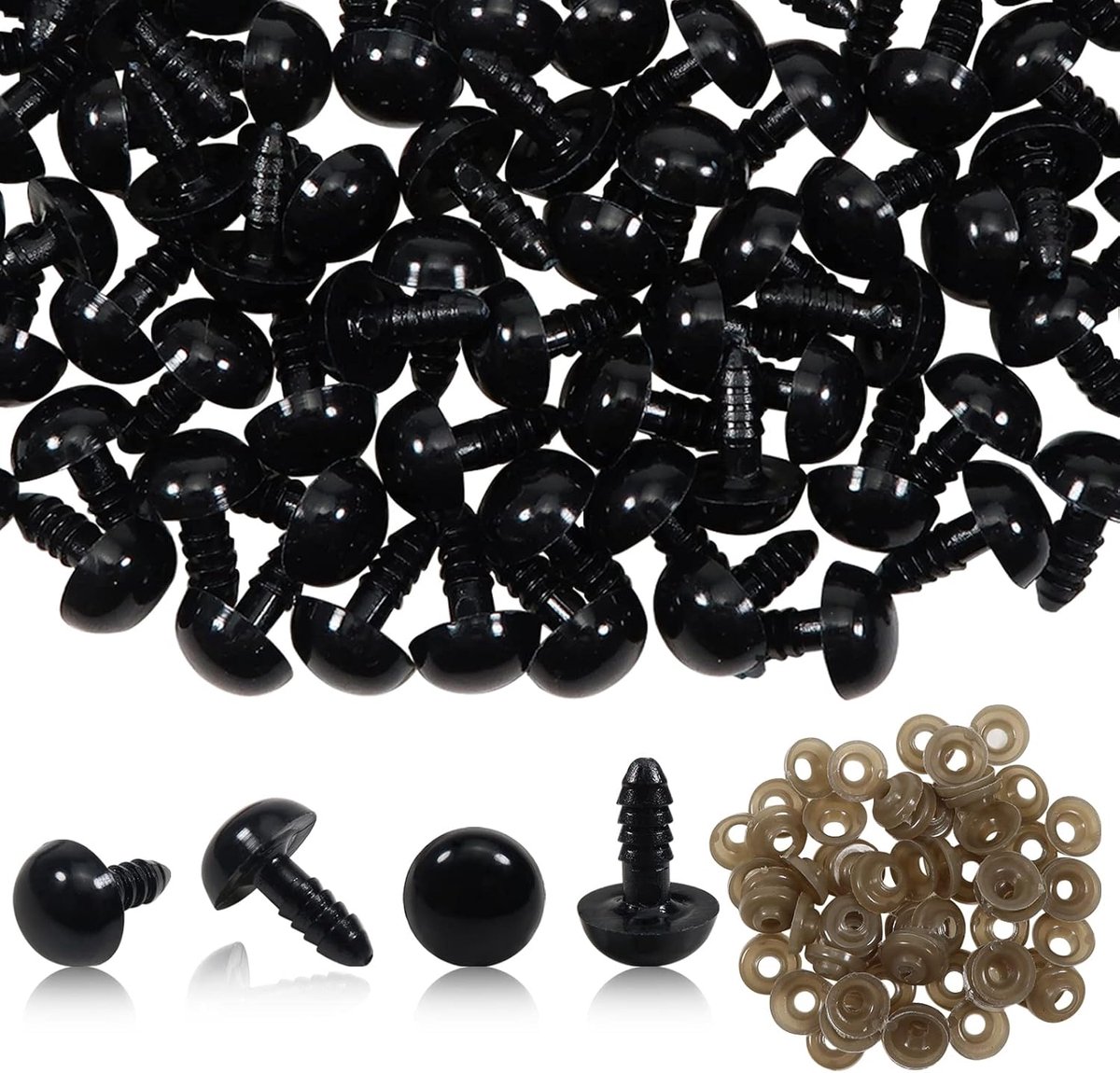Ogen Veiligheidsogen 12 mm Kunststof Ogen met Sluitringen voor Marionet
