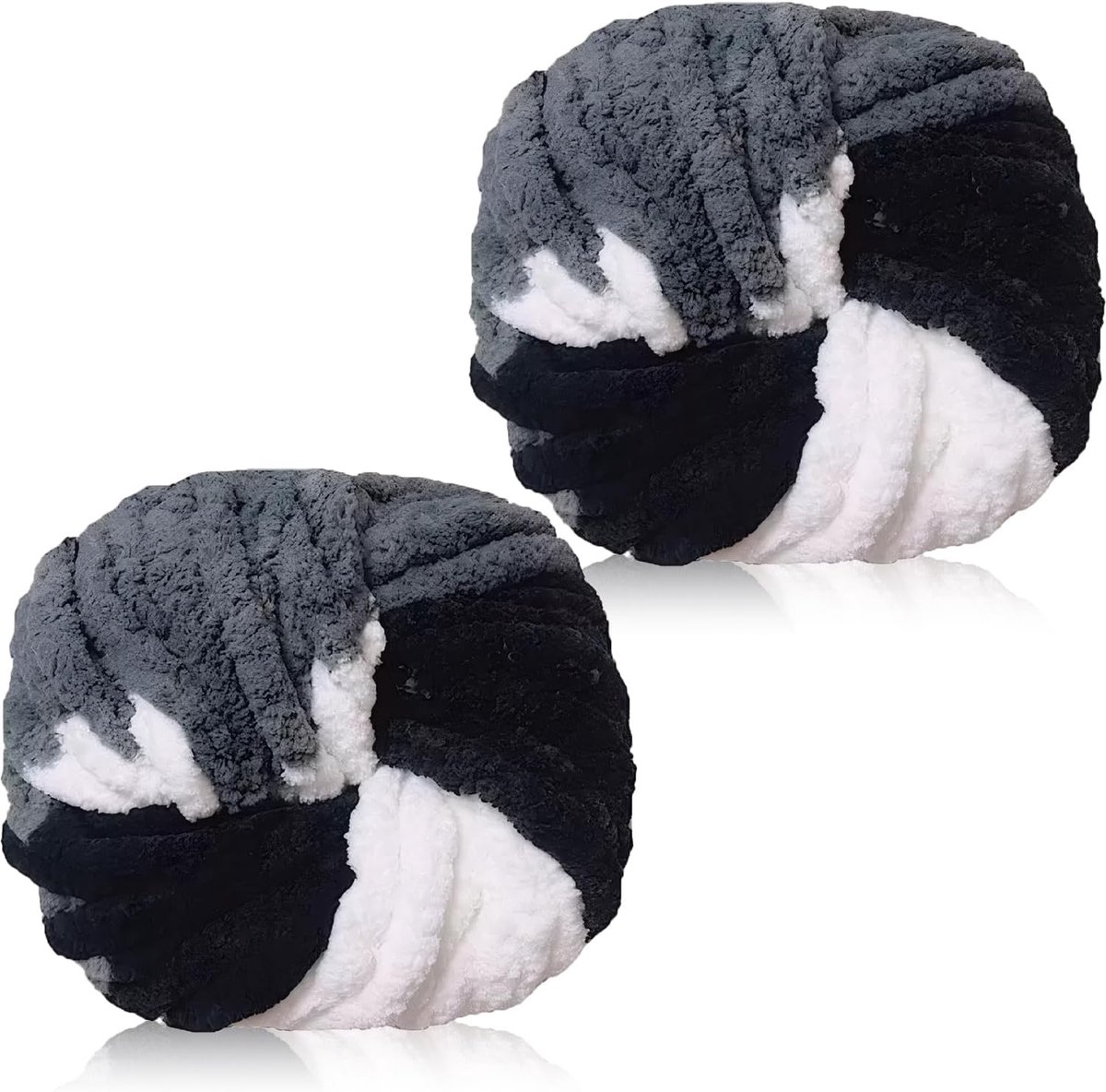 breiwol 250 g × 2, chenille-garen voor haken en breien, grof garen om te haken, dikke wol voor deken, kussen, huisdierbedden, tassen, hoeden, sjaals