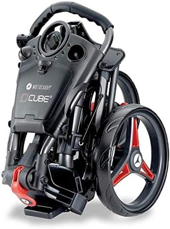 Golf Push Cart - Golfkar - Golfen - Compact vouwbaar - 21 inch - Houtskool/Rood van GOLF — afbeelding 4