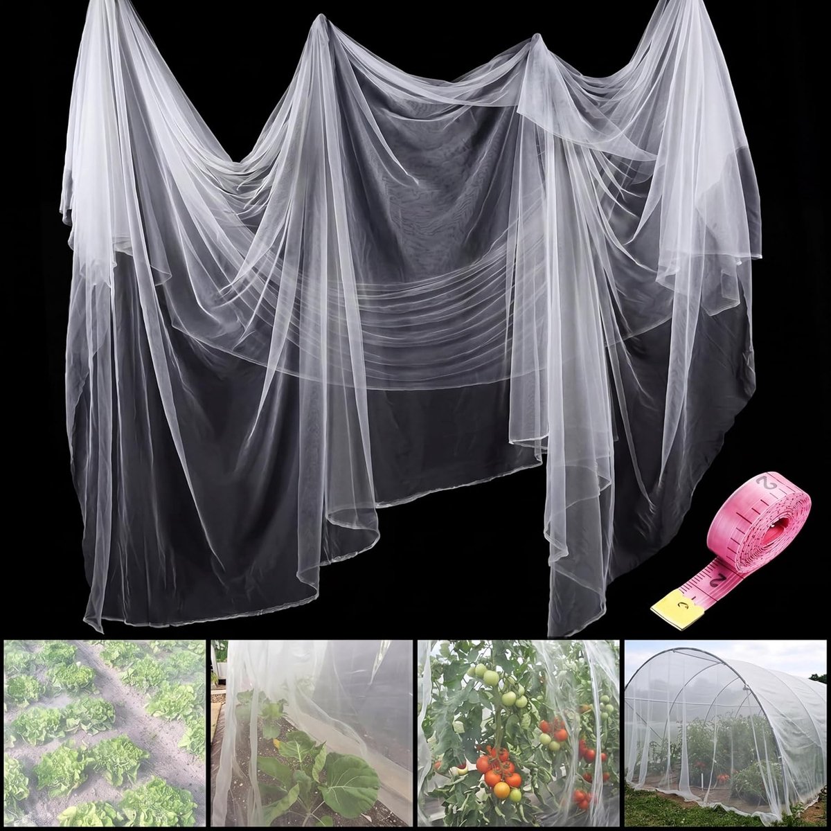 SnelShoppen - Insectenwerend net, muggennet, groentebeschermingsnet 3 m x 10 m, fijnmazig plantenbeschermingsnet, wit, cultuurbeschermingsnet voor tui
