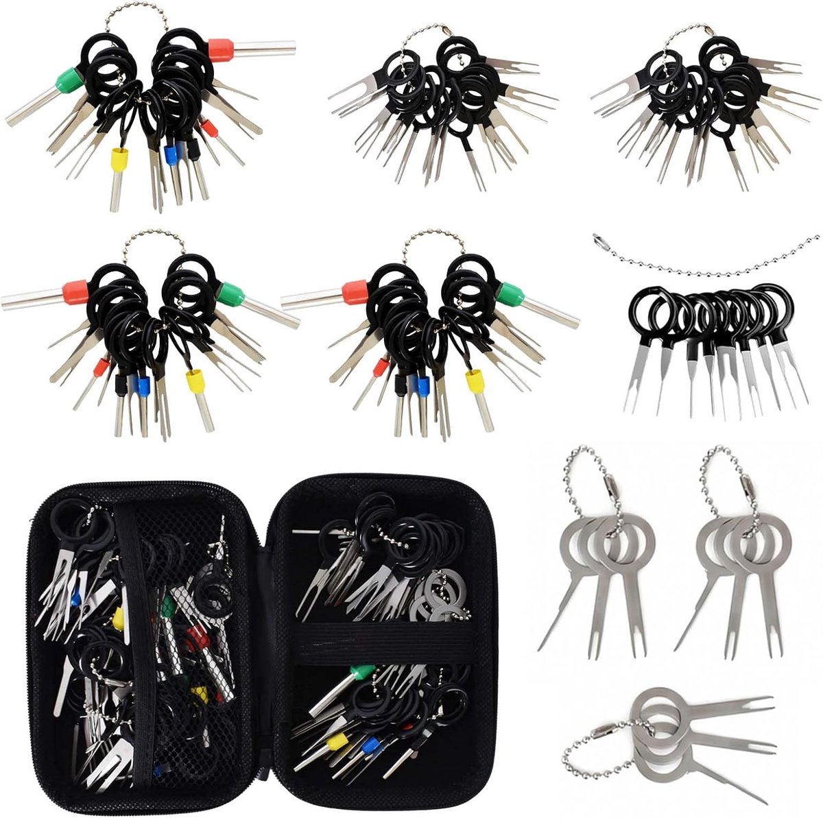 Ontgrendelingsgereedschap set 109-delig - speciaal gereedschap voor auto-elektronica - zwart - ShopVlot
