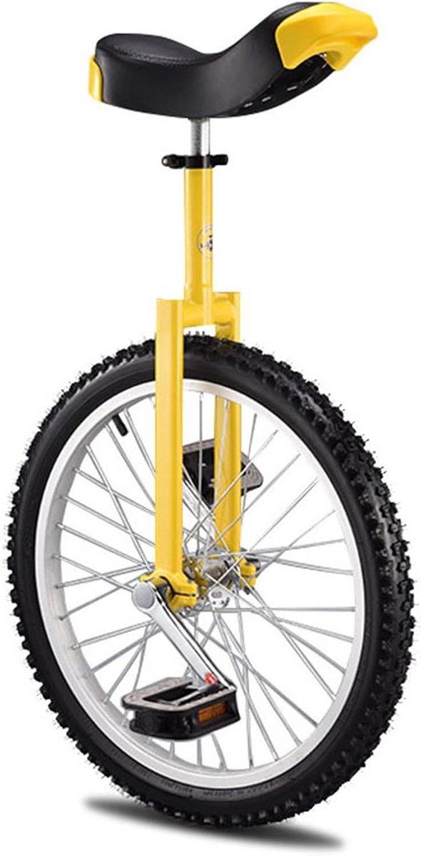 Eenwieler voor volwassenen Loopfiets fitness Balans verbeteren Verstelbare zitting 16 inch Geel