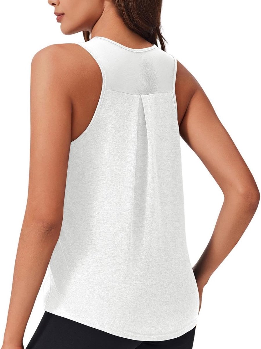 Dames Sport Tanktop Yoga Fitness Sporttop Mouwloos Racerback Ademend Sportshirt Mesh Rug Gym Tops Zomer Hardlooptops Ronde Hals Tanktops
