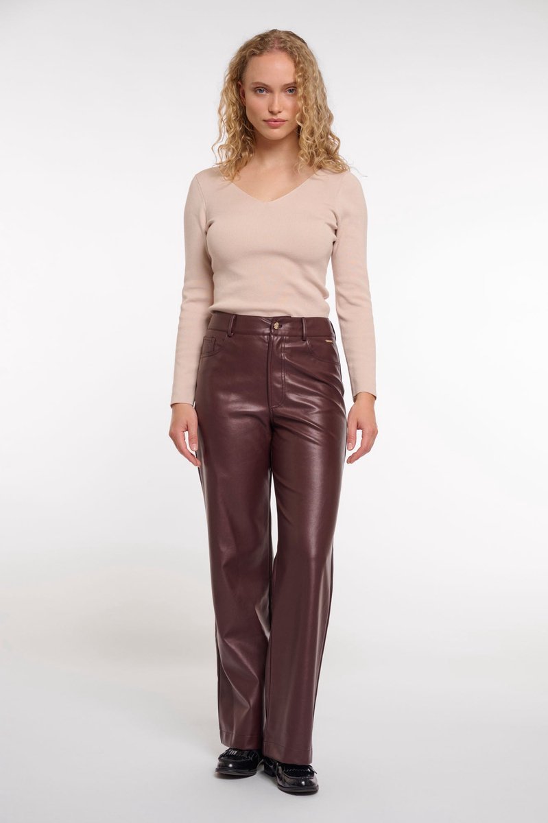 Rino & Pelle Broeken - Corian straight leg trousers - Bruin