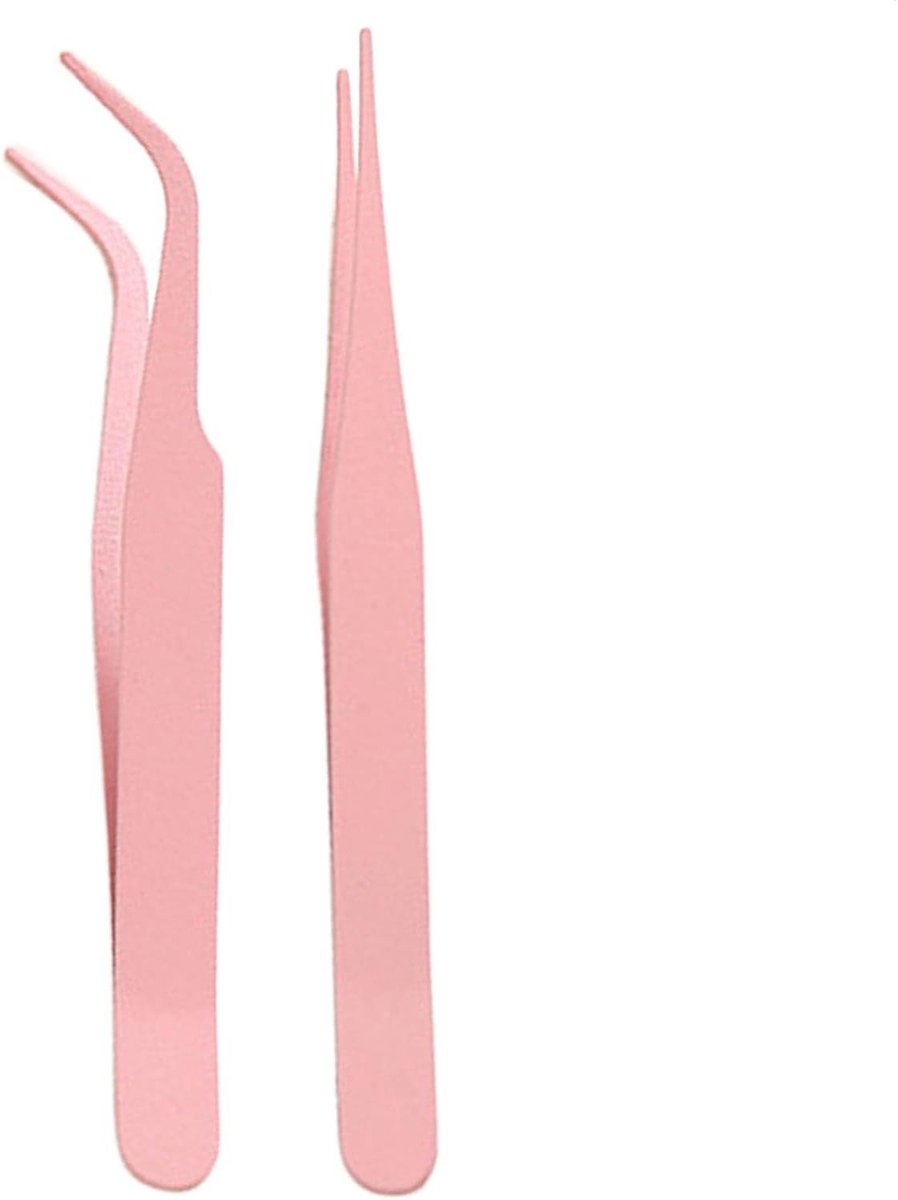 Pincet Handwerk - Knutsel Pincet - Kleine Voorwerpen Plaatsen - Roestvrij Staal - 10 cm - Roze