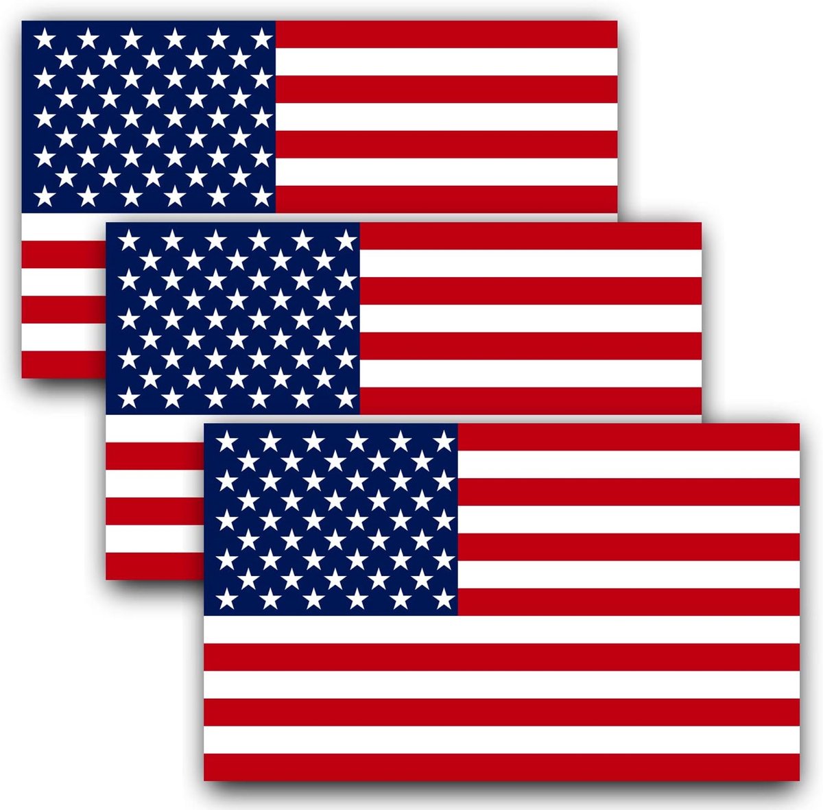 5 X 3 inch Amerikaanse Amerikaanse vlag decal - patriottische sterren reflecterende streep USA vlag auto stickers - ondersteuning Amerikaanse leger (3 pack)