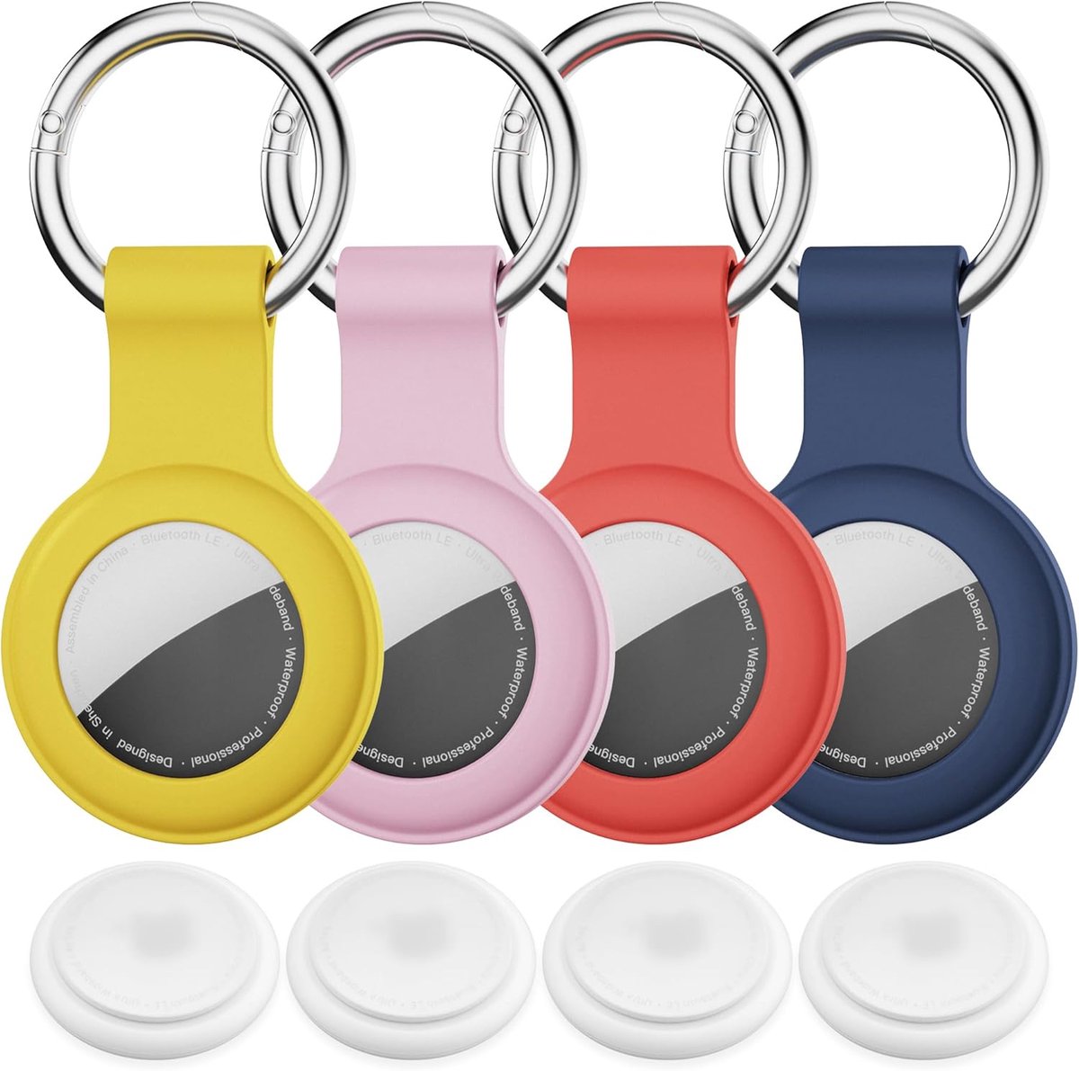 voor AirTag-houder 4-pack, PX6 waterdichte AirTag-sleutelhanger, anti-verlies, slijtvaste hoes voor Apple AirTags – voor sleutels, huisdieren, bagage