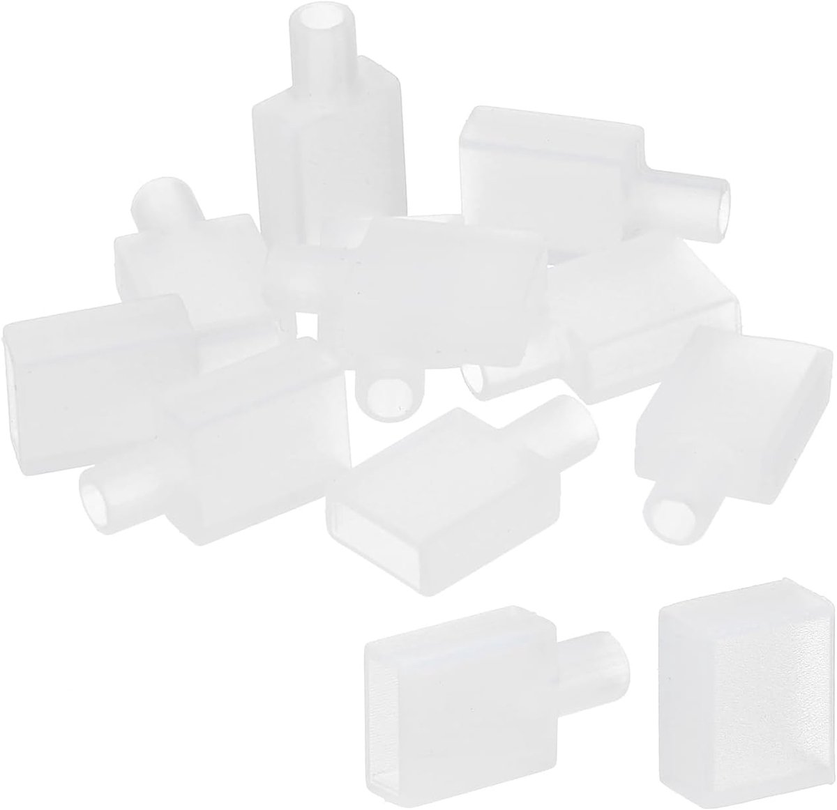 Siliconen eindkappen voor lichtstrips, 20 stuks, IP67, waterdicht, met 2 gaten, geschikt voor 5050, 10 mm, breed, ledstrips, 2 stijlen inbegrepen