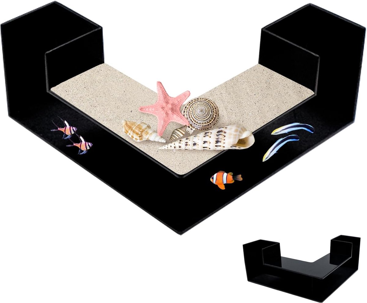 Tunneldecoratie, hoekaquarium accessoire voor garnalen betta rivierkreeft, ABS onderwater schuilplaats grot schuilplaats, aquatisch ornament