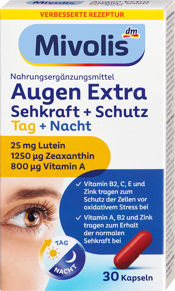 Mivolis Ogen Extra Zicht + Bescherming Dag & Nacht – 30 capsules