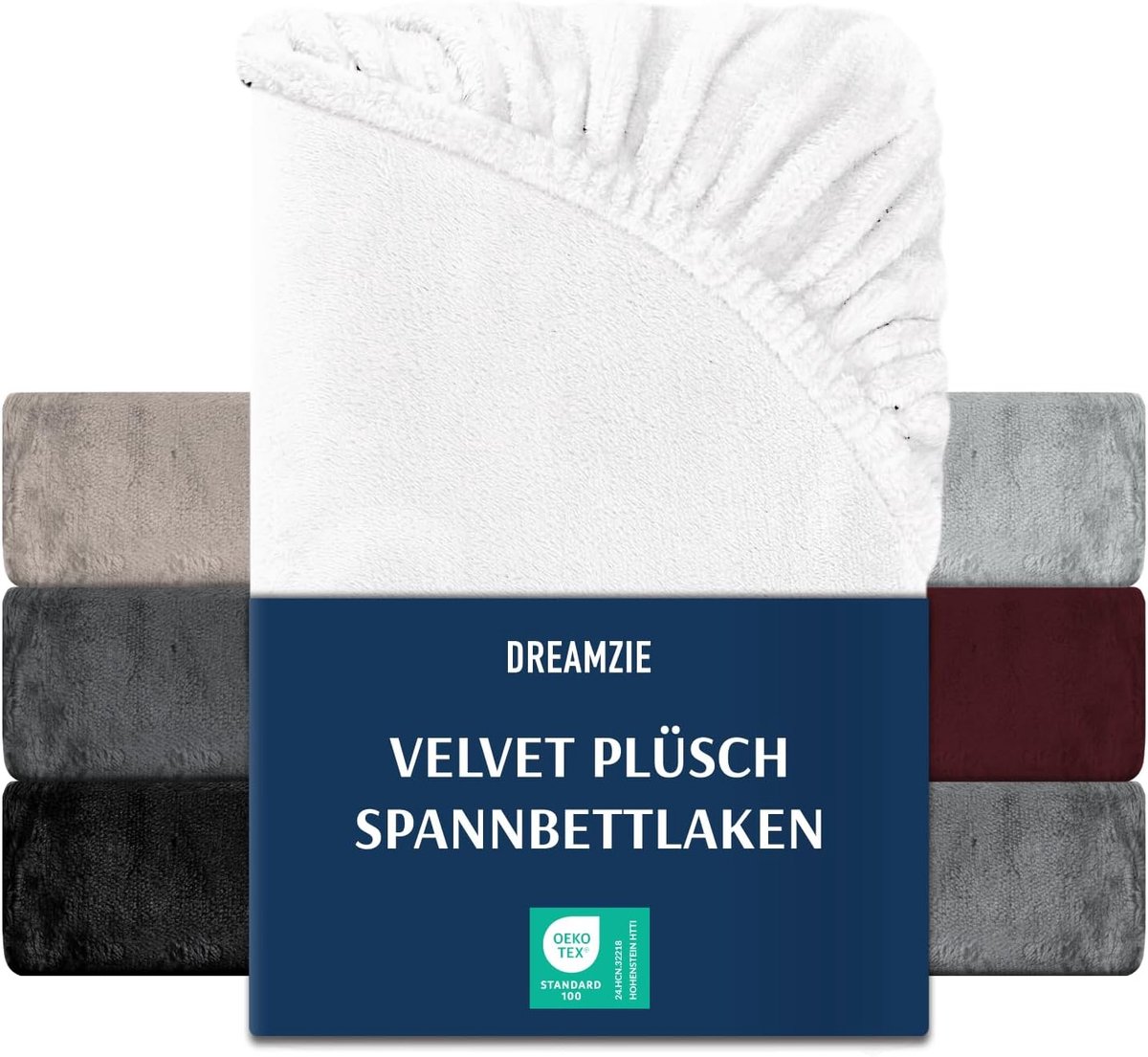 SnelShoppen - Premium Badstof Hoeslaken 180 x 200 - 200 x 200 cm, Voelt Aan Als Kasjmier, Zacht Jersey Fleece, Wit, Ideaal Voor Bedden, Comfortabel Sl