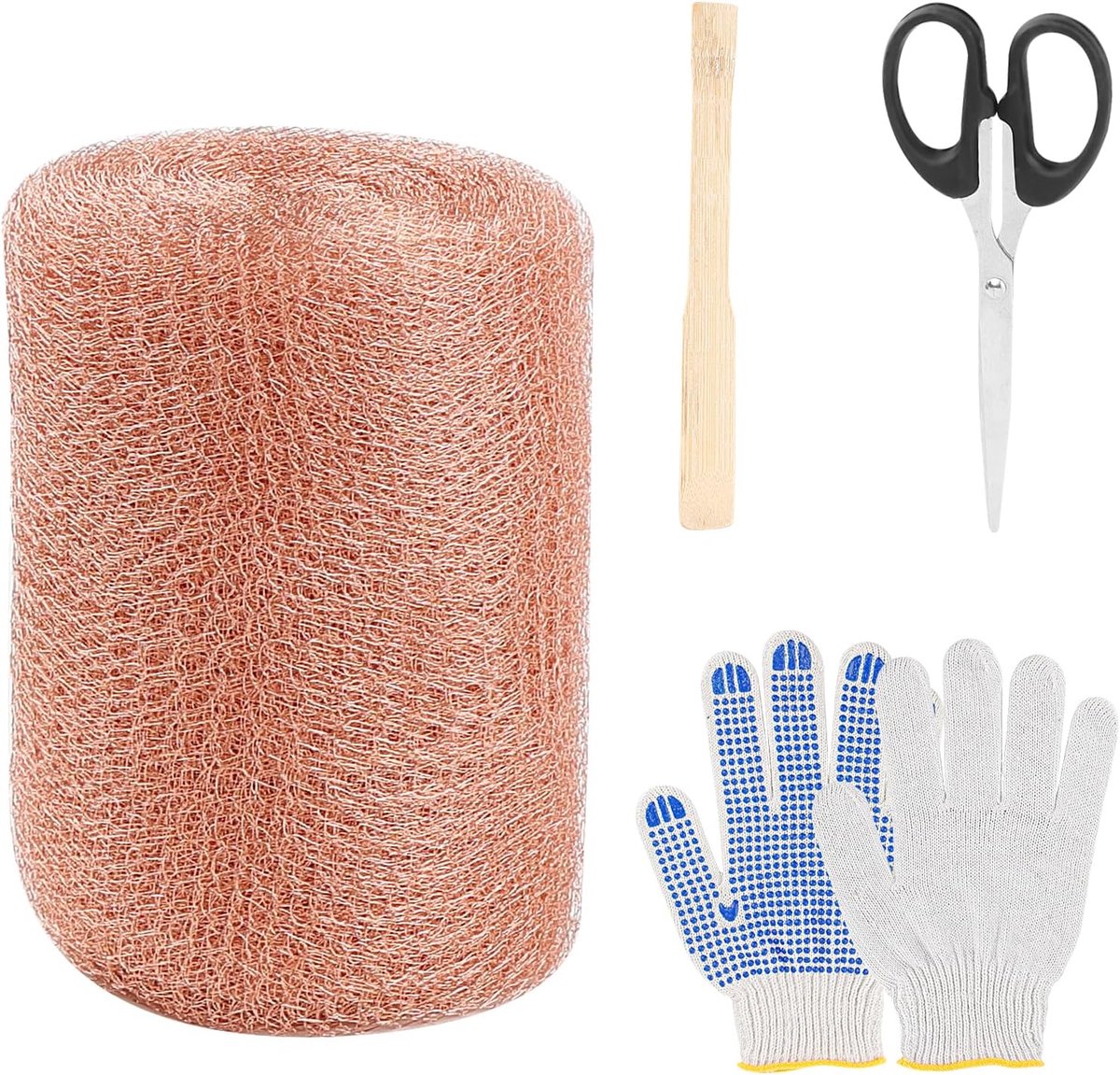 12 m x 127 mm koperband tegen slakken, tuin, slakkenhek, metaal, dubbellaags koperdraad, verhoogd bloembed met handschoenen en schaar, metalen slakkenafweer, muizenafweer