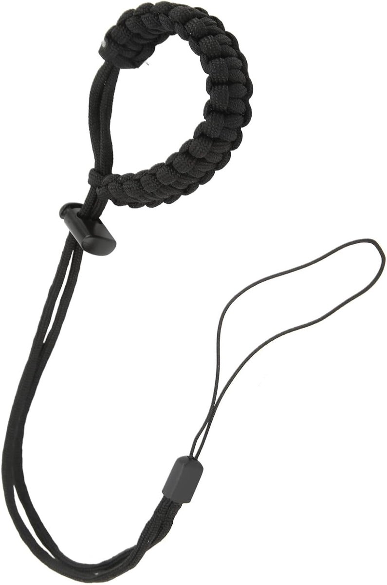 Polsband Lanyard Hand Geweven voor Mobiele Telefoon en Camera - Actie voor Hero 10/9/8/7/6/5/4/3 (Zwart)