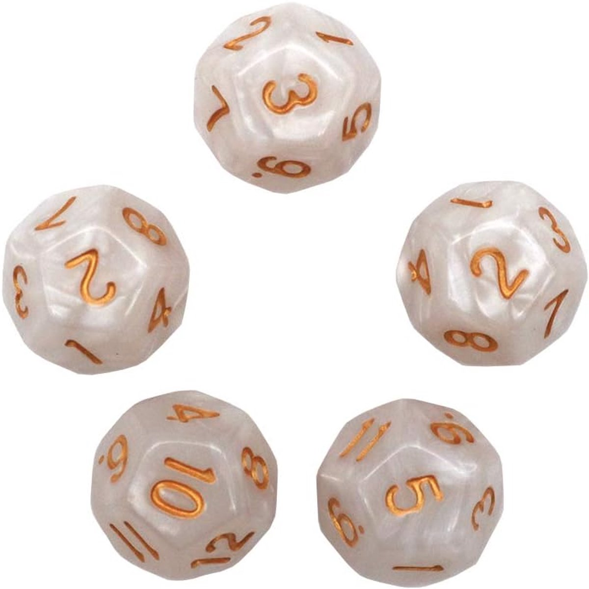 40st Count Assorted Pack van 12 zijdige dobbelstenen - meerkleurig assortiment van D12 polyedrale dobbelstenen (8 kleuren, 5 stuks voor 1 kleur)