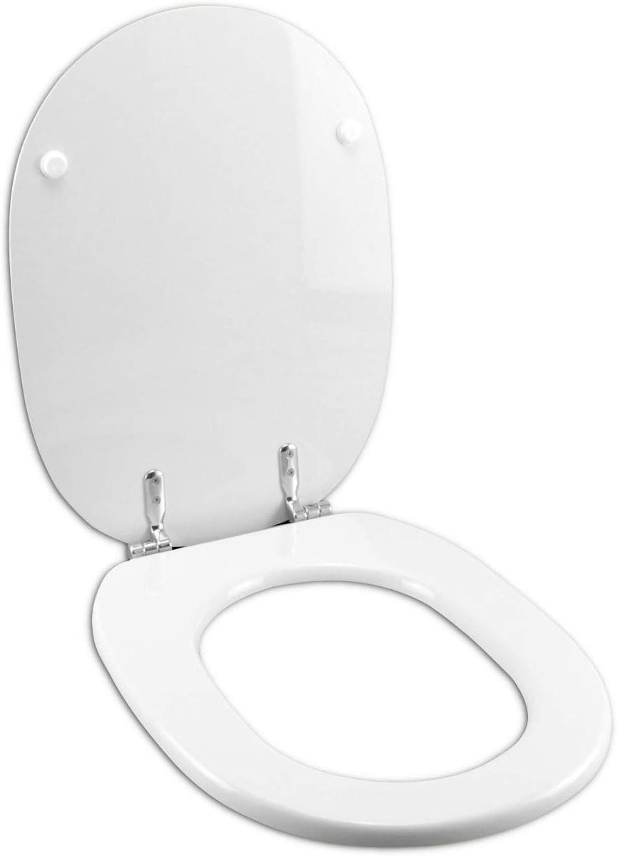 WC-bril Hout - Toiletbril Zitting - Badkamer Vernieuwen - Soft Close Scharnieren - Universele Pasvorm - Wit
