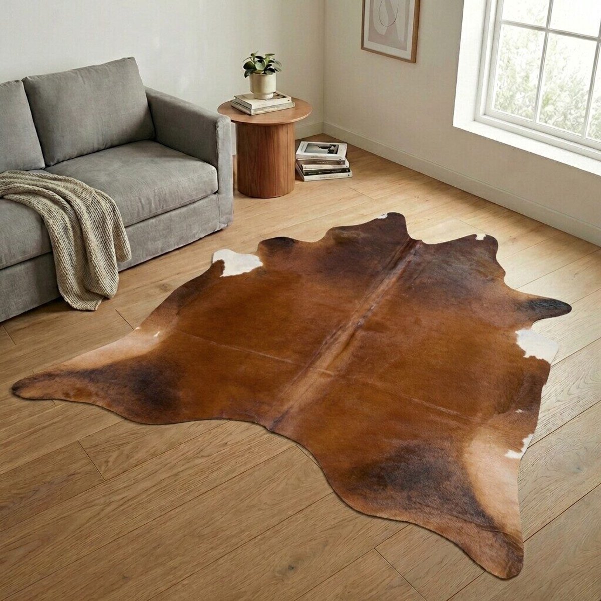 Koeienhuid Vloerkleed XXL (Extra Groot) - Effen-solid - 248 x 221 cm - Koeienkleed / Koeienvel / Dierenvel / Dierenhuid / Koehuid Tapijt