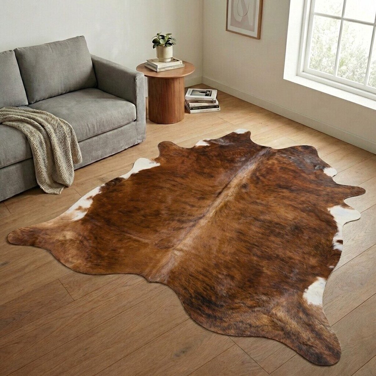 Koeienhuid Vloerkleed XXL (Extra Groot) - Effen-solid - 240 x 231 cm - Koeienkleed / Koeienvel / Dierenvel / Dierenhuid / Koehuid Tapijt