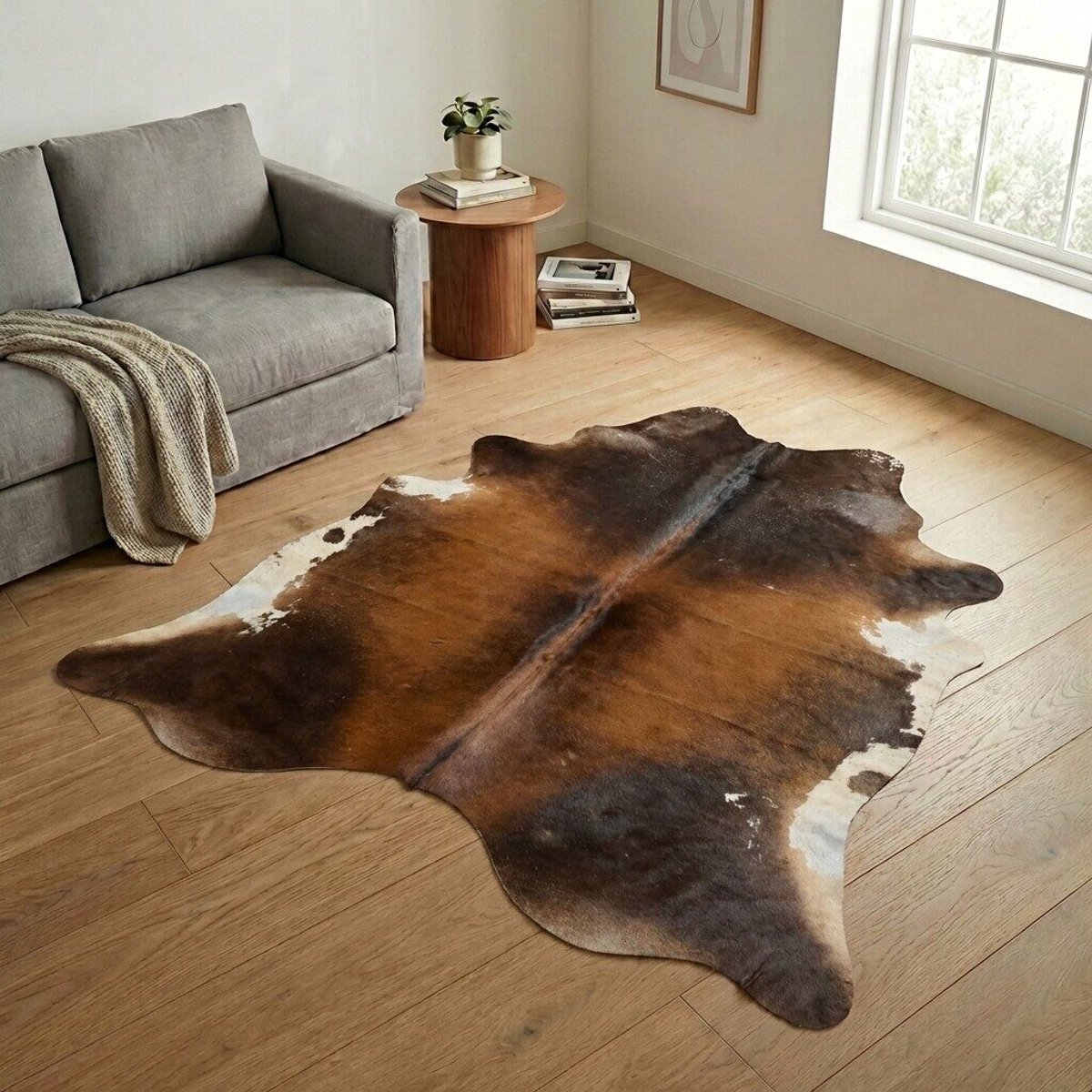 Koeienhuid Vloerkleed XXL (Extra Groot) - Effen-solid - 237 x 218 cm - Koeienkleed / Koeienvel / Dierenvel / Dierenhuid / Koehuid Tapijt