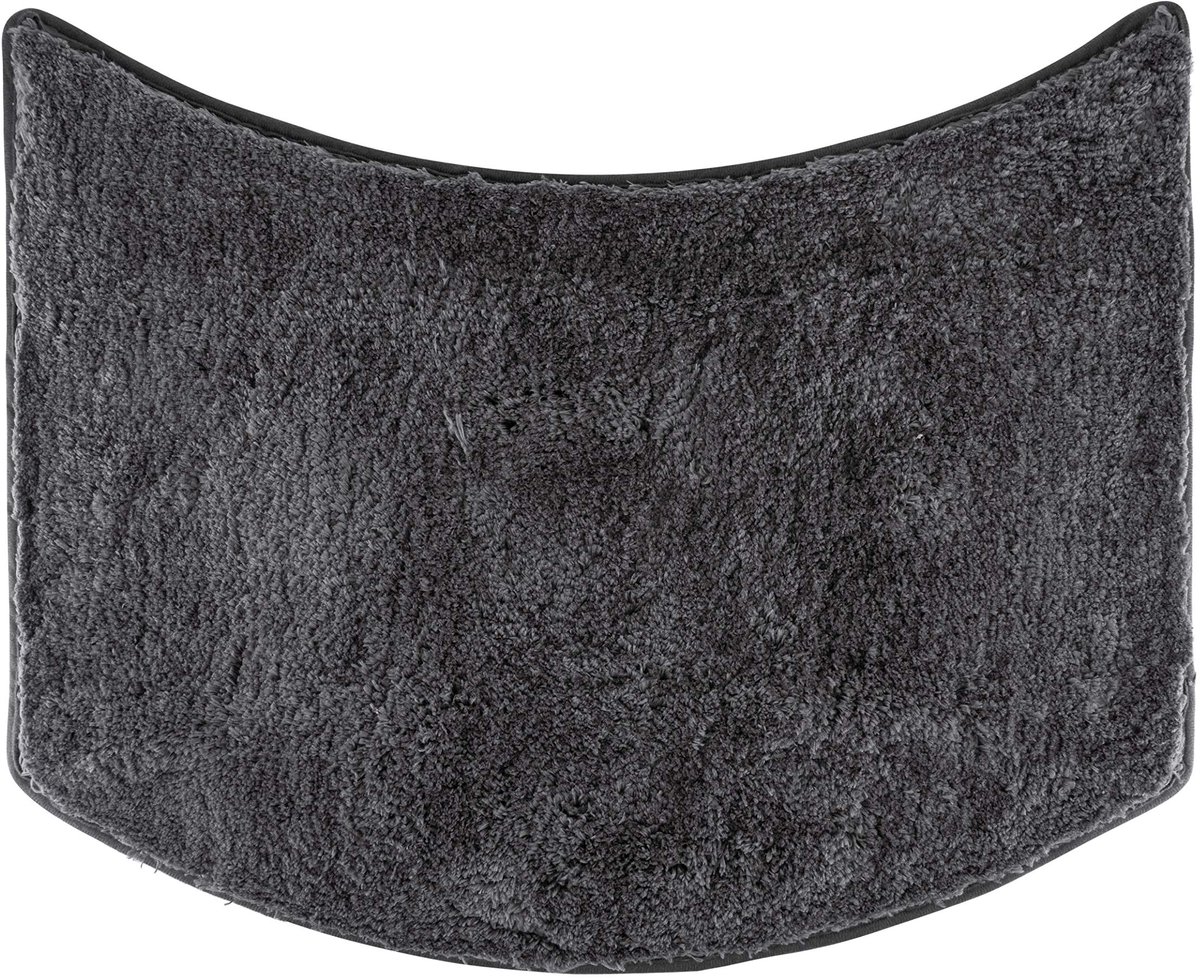 SnelShoppen - Fluffy Badmat Ronde Douche Microvezel Antislip Onderkant Kleine Curve Doucheradius 55 cm Antraciet voor Badkamer en Wellness