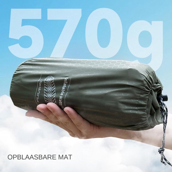 Opblaasbaar Kampeer Matras - Luchtbed Backpacken - Buiten Slapen - Zelfopblazend - 183 x 55 cm - Nylon — afbeelding 5