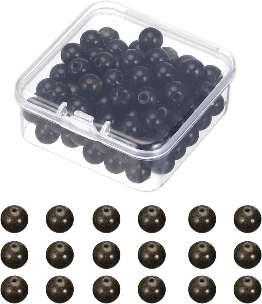 Kralen, gouden obsidiaan, 100 stuks ronde losse edelsteenkralen, spacer kralen voor armband, ketting, oorbellen, sieraden maken, donker/bruin