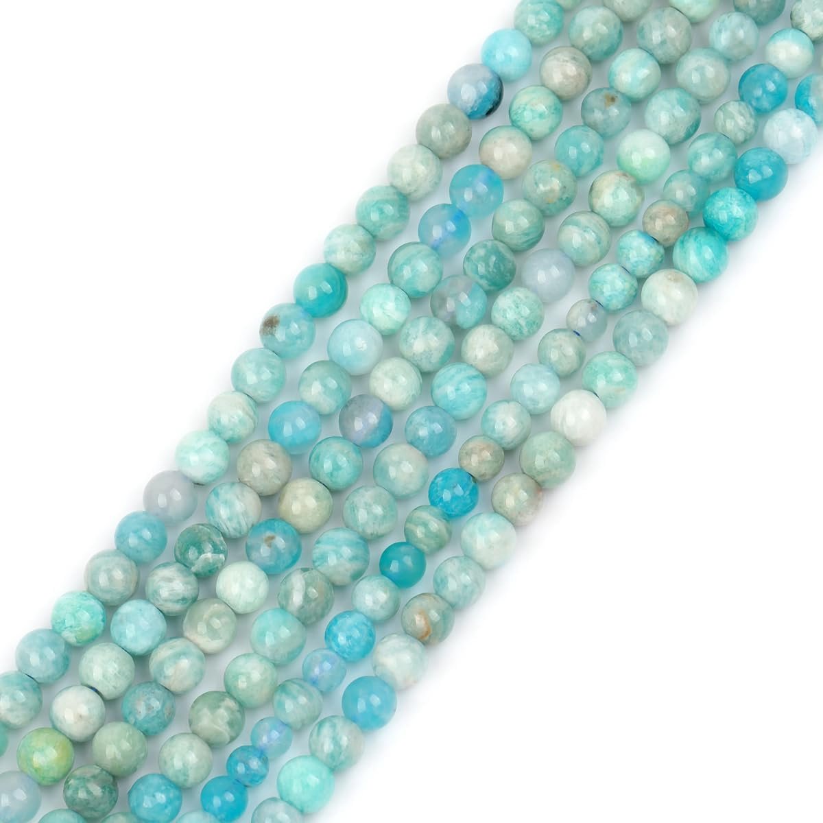 4 mm Afrikaanse blauwe amazoniet ronde kralen voor het maken van sieraden, 38,1 cm