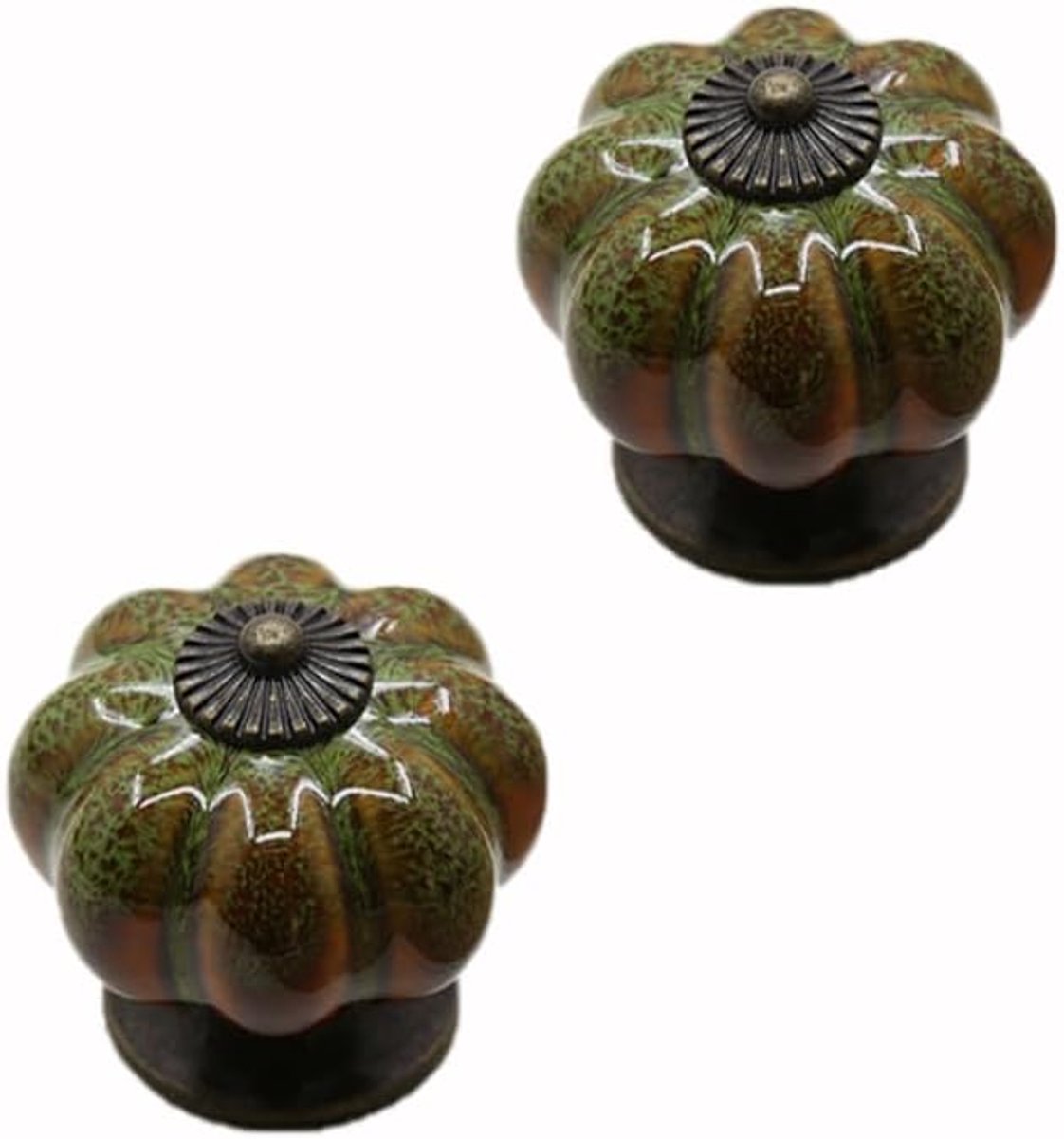 6 stuks keramische deurgrepen, kastgrepen, vintage, pompoen, keramiek, meubelknop, kastgreep, meubels, meubelgreep, keramiek, lade, kast, kledingkast, garderobe, deurknoppen, luipaardgroen