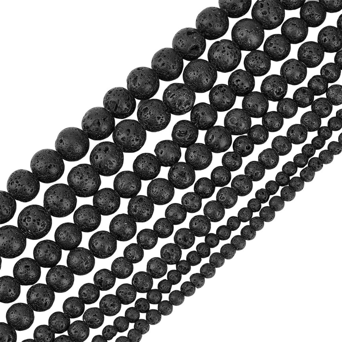 8 strengen 4 maten zwarte vulkanische lavasteen edelsteen ronde losse stenen kralen ongeveer 350 stuks donkere kleur ronde kralen cirkel losse kraal lava voor hand string sieraden maken