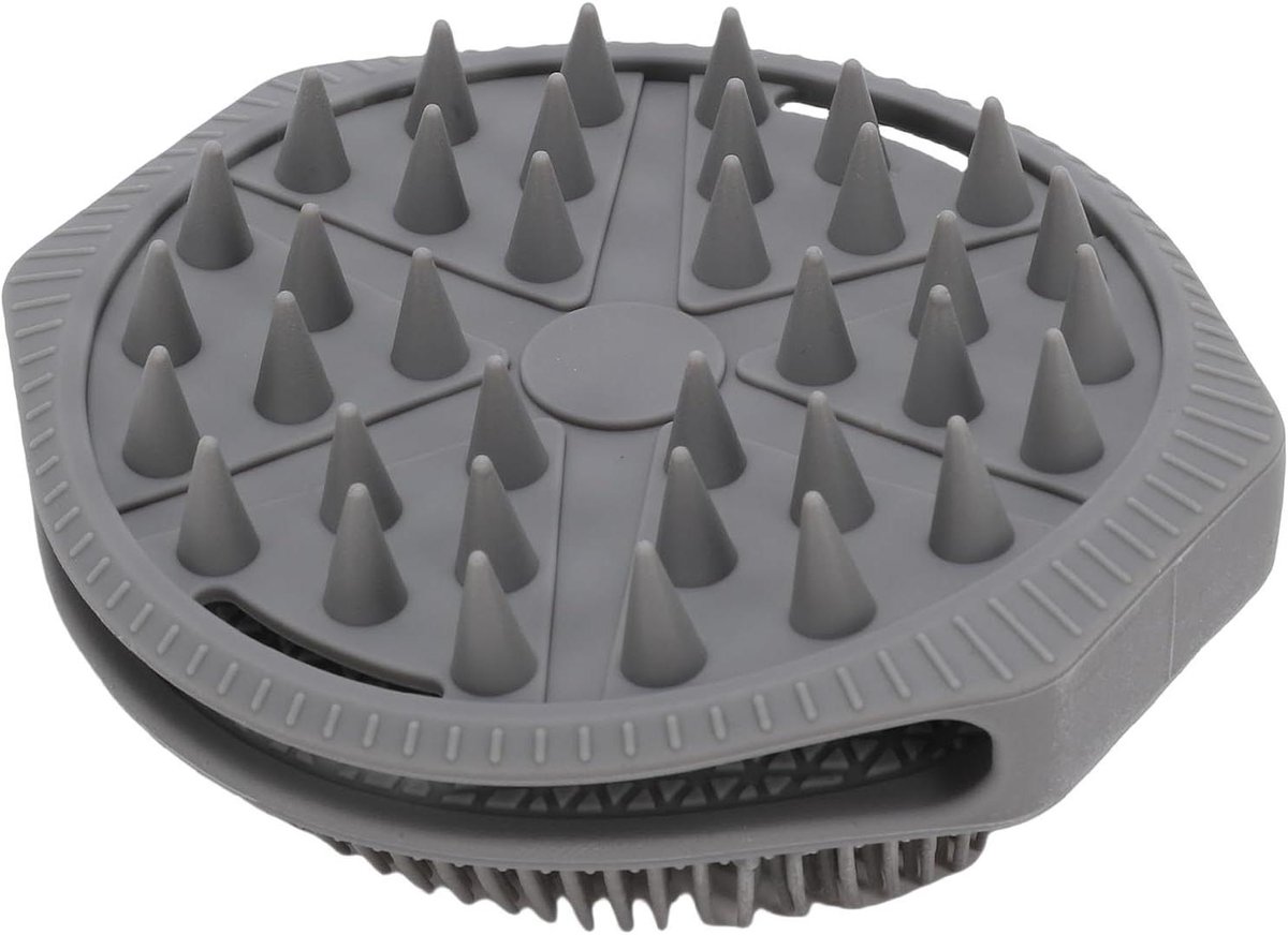 Dubbele Doucheborstel - Lichaamsborstel Exfoliërend - Diepe Huidreiniging - Sneldrogend Siliconen - 17 x 10 x 4 cm - Grijs