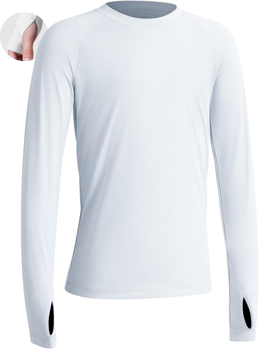 Sneldrogend uv-shirt met lange mouwen voor jongens met verkoelende en huidvriendelijke UPF 50+ als perfect Rashguard zwemshirt en zwemshirt voor outdoor, verpakking van 1 stuk (6-16 jaar)