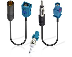 2 stuks Fakra naar DIN ISO autoradio-antenne-kabel, DAB FM radio-adapterkabel met Fakra-Z-stekker naar DIN-stekkeradapter voor stereo audio-ontvanger HD Head Unit CD Media Player Receiver