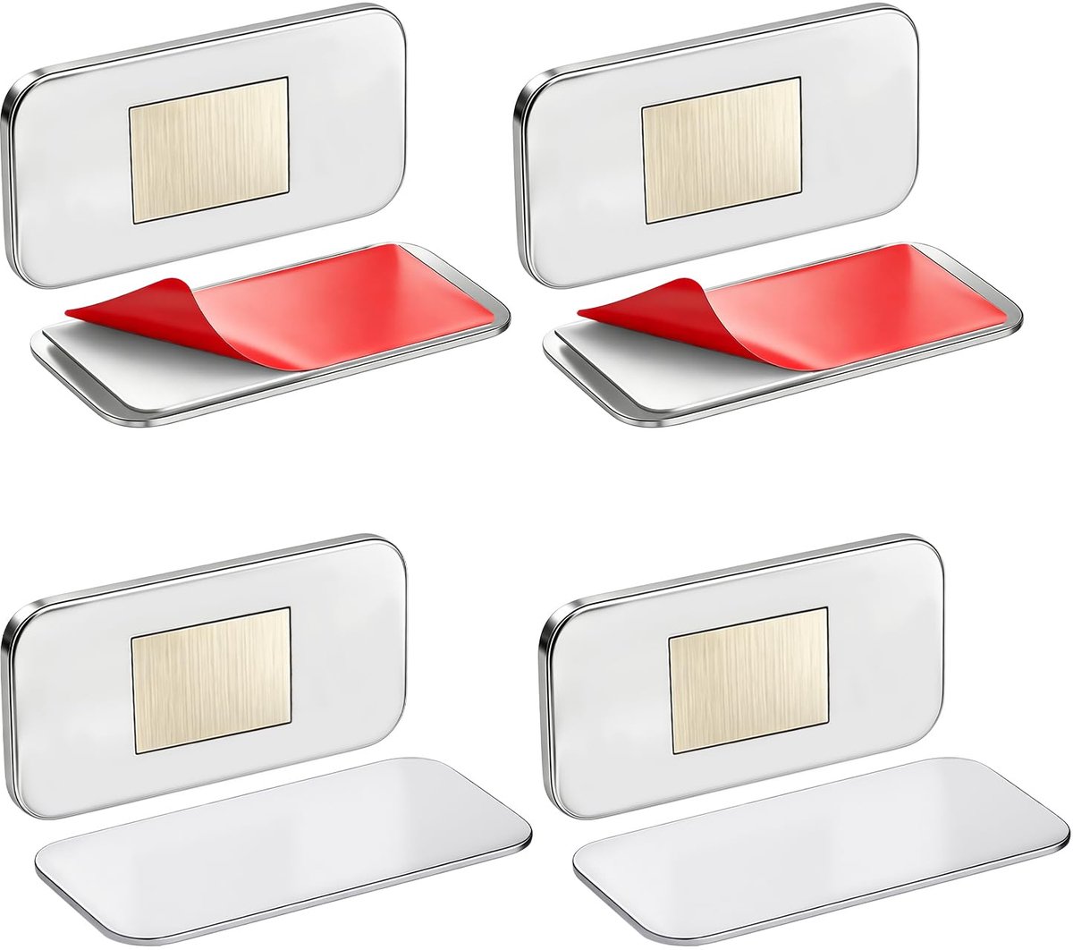 8 paar magnetische deurvangers, zonder boren, kastdeurmagneten, zelfklevend, ultradunne lademagneten voor kledingkast, keukenkast, badkamerkast, opbergkast en kantoorkast