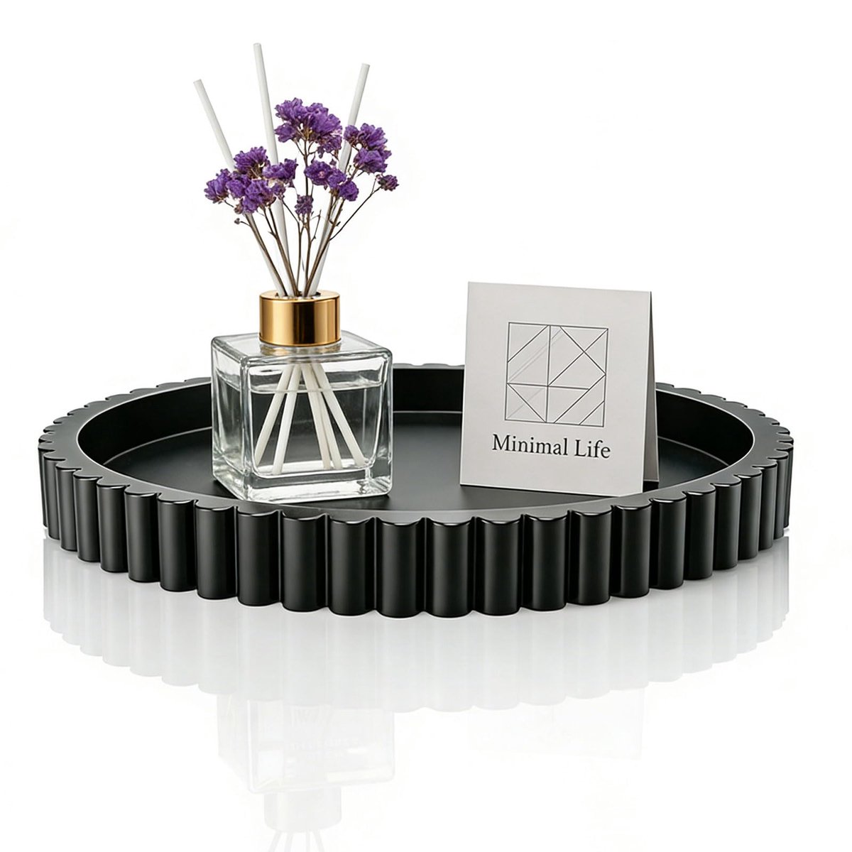 tafeldecoratie, dienblad, diameter 28 x 3 cm, hout, rond, decoratief dienblad, klein houten dienblad, voor woonkamer, eettafel, dienblad, voor woonkamer, decoratie, salontafel, kaarsen