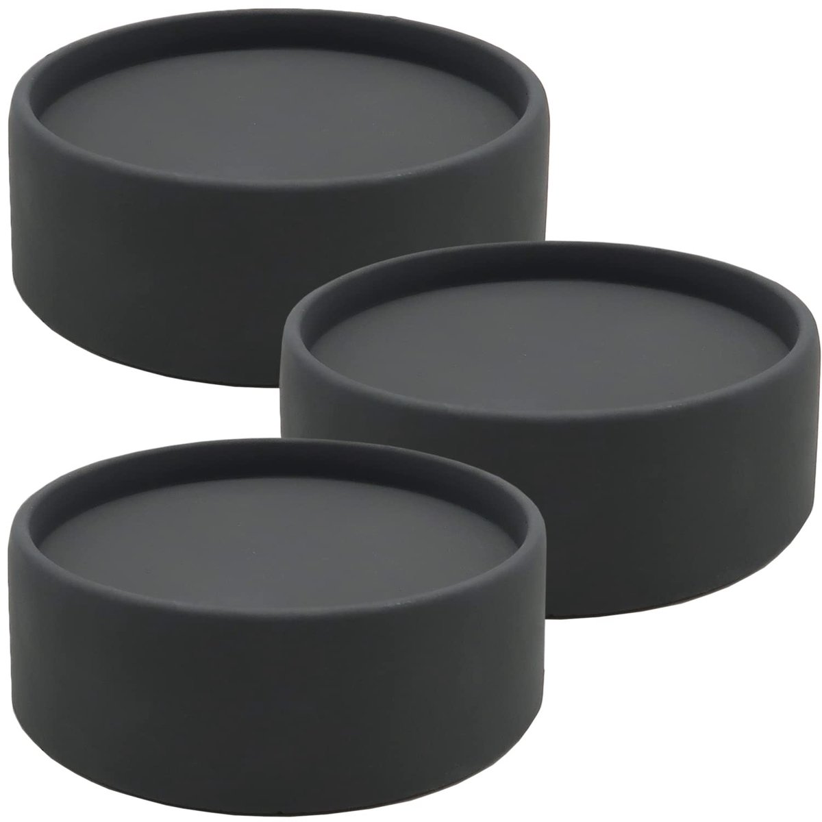 Set Kandelaars - Betonlook Houders - Decoratief Gebruik - Hittebestendig Materiaal - Ø11x4cm - Donkergrijs