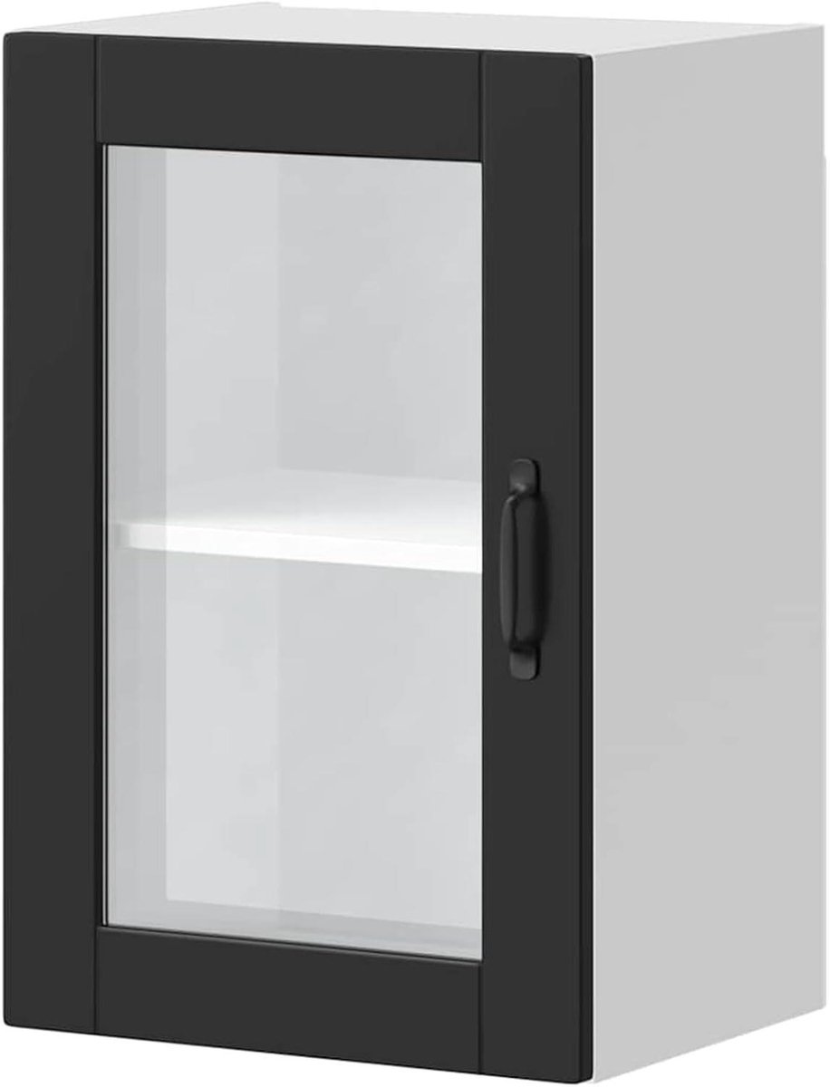 Keukenkast met deur - Wandkast Bovenkast - Keuken Organiseren - Ruime Opbergruimte - 60 x 40 x 31 cm - Zwart