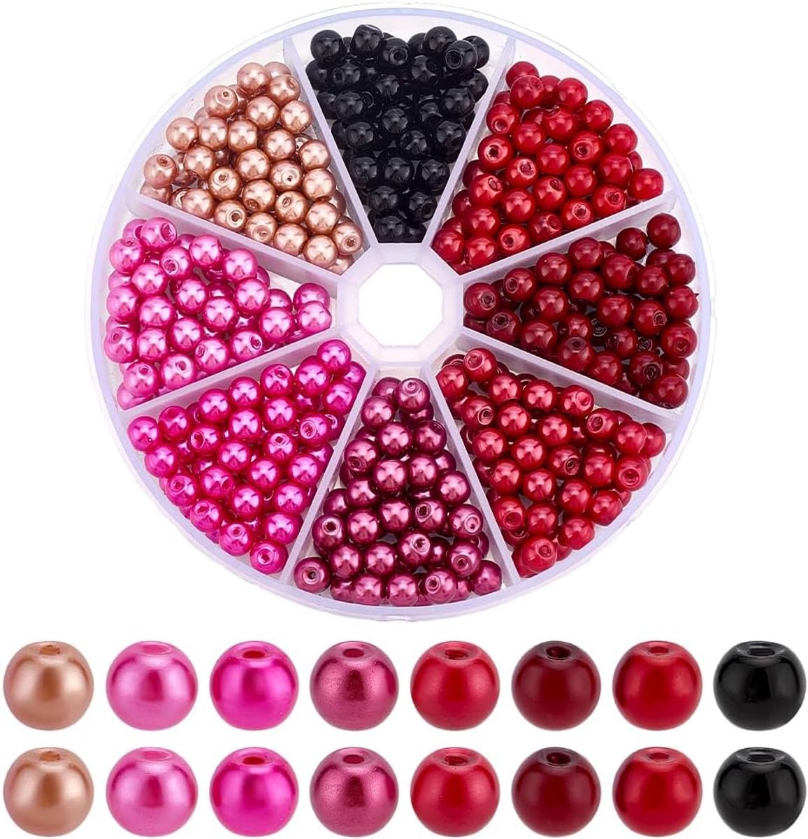 Kralen glazen parel kralen bulk kleine ambachtelijke parel spacer kraal imitatie parels losse kraal 8 kleuren voor vrouwen DIY Beacelets ketting sieraden maken gat: 1 mm